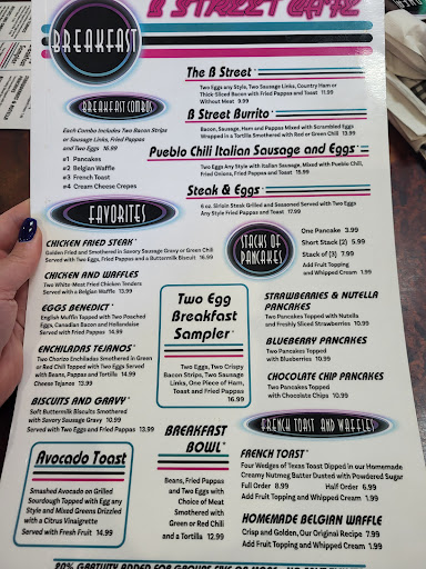 B Street Cafe menu 1